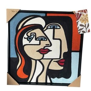 BP Home Woven Embroidered Wall Art – Cubist Portrait  – New